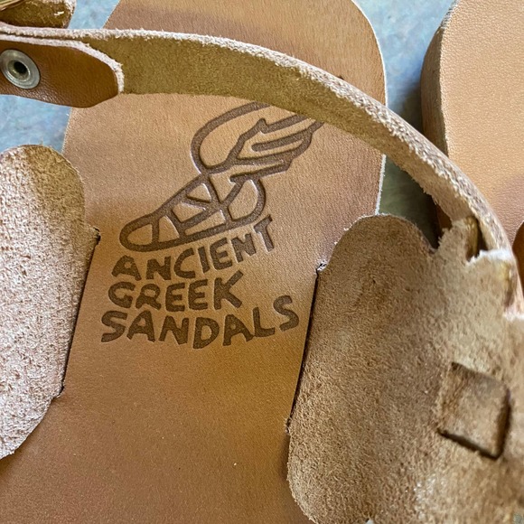 Ancient Greek Sandals Nude Tooled Leather Size 7 Bohemian - Picture 8 of 8